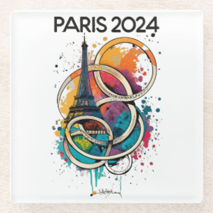 Paris France Eiffel Tower Gift Glasuntersetzer