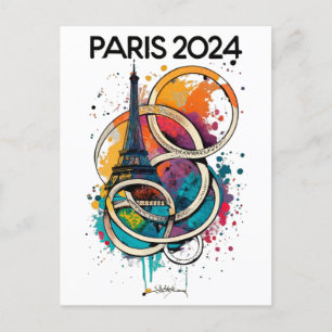 Paris France Eiffel Tower Gift Postkarte