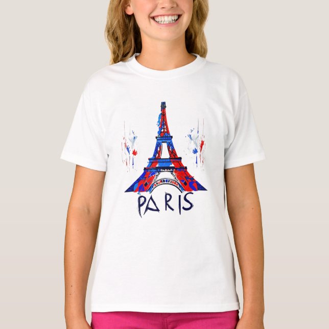 Paris France Eiffel Tower Gift T-Shirt (Vorderseite)