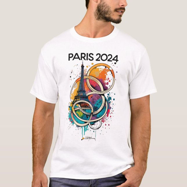 Paris France Eiffel Tower Gift T-Shirt (Vorderseite)