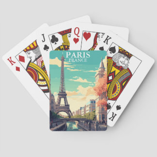 Paris, France Eiffel Tower Illustration Spielkarten