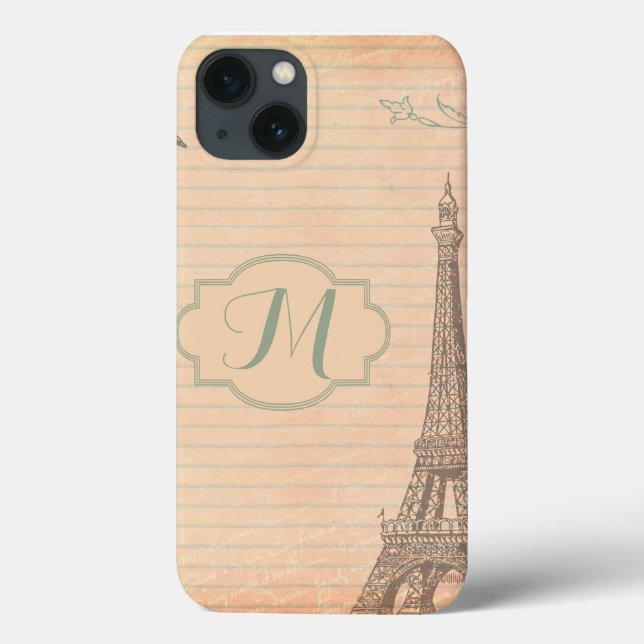 Paris France Eiffel Tower Monogram IPAD Case (Rückseite)