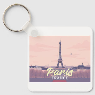 Paris France Eiffel Tower Pastel Travel Design Schlüsselanhänger