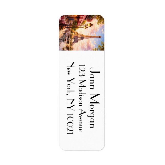 Paris France - Eiffel Tower Return Address Labels (Vorne)
