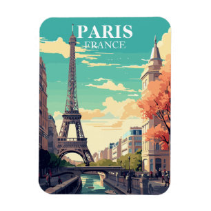 Paris France Eiffel Tower Travel Souvenir Magnet