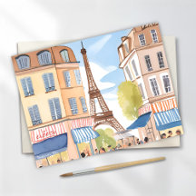 Paris France Eiffel Tower | Wasserfarbenreise