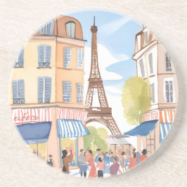 Paris France Eiffel Tower Watercolor Getränkeuntersetzer