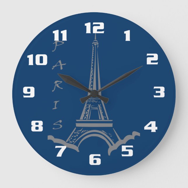 PARIS France Eiffelturm Große Wanduhr (Vorderseite)