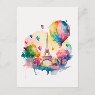 Paris france feiertagspostkarte