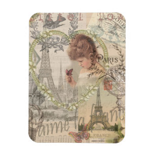 Paris France Hübsch Girl Eiffel Magnet