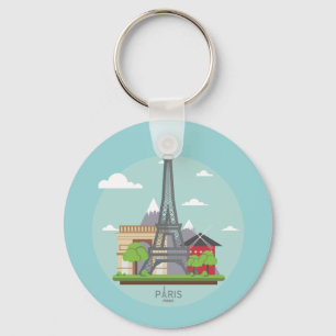 Paris France Landmarks Eiffel Tower Key Chains Schlüsselanhänger