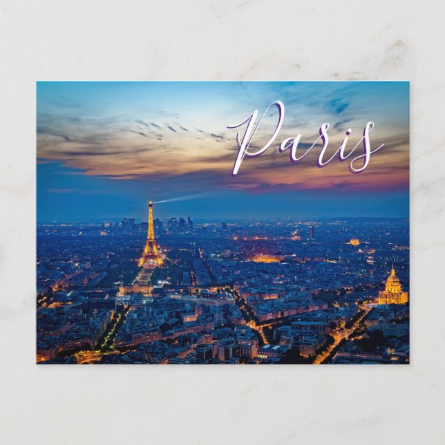 Paris France Landschaftlich City Scape Postcard Postkarte (Vorderseite)