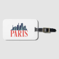 Paris France Retro City Skyline Vintag Cityscape
