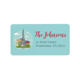 Paris France Sehenswürdigkeiten Eiffel Tower Addre Adressaufkleber