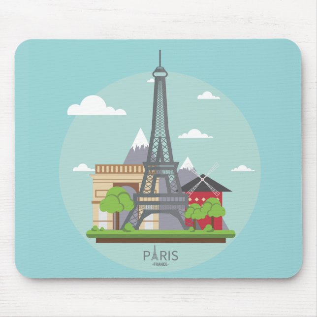 Paris France Sehenswürdigkeiten Eiffel Tower Mouse Mousepad (Vorne)