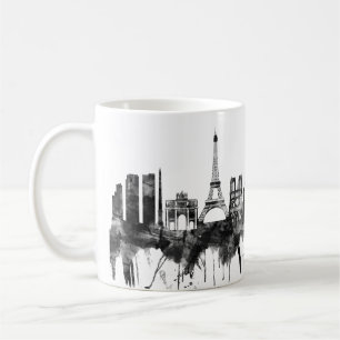 Paris France Skyline BW Kaffeetasse