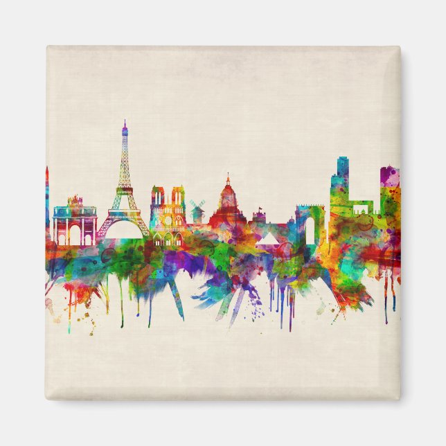 Paris France Skyline Magnet (Vorne)