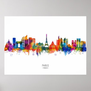 Paris France Skyline Poster