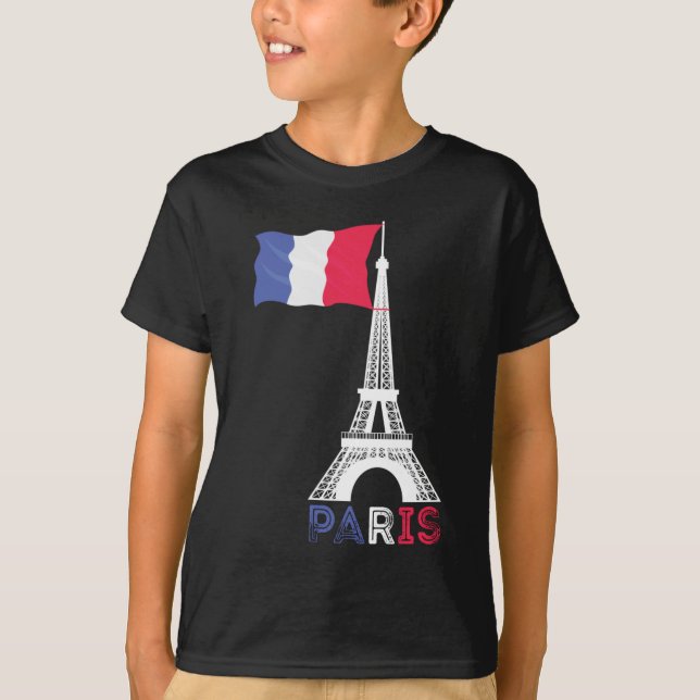 Paris France Theme Love Eiffel Tower T-Shirt (Vorderseite)