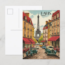 Paris france Tour Effiel Vintage Geschenke Postkarte