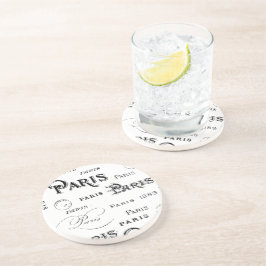 Paris France Typografy Souvenirs Untersetzer