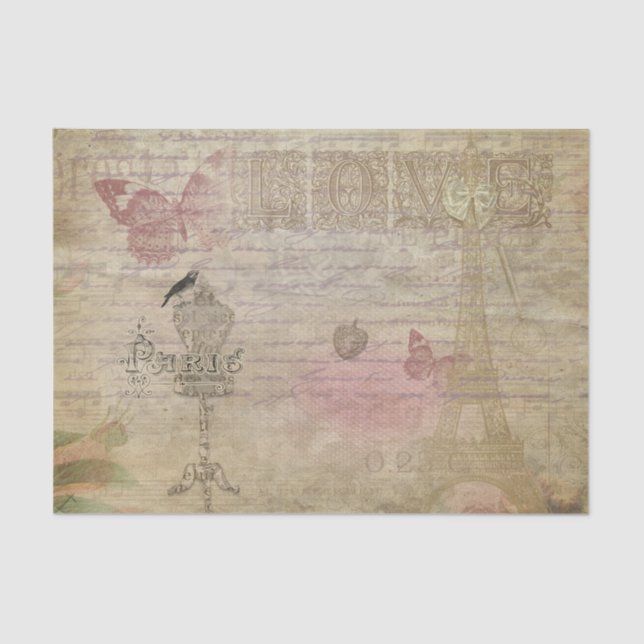 Paris France Vintag Glam Retro Fashion Seidenpapier (Vorderseite)