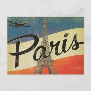 Paris France Vintage Reisen Retro Tourismus Urlaub Postkarte