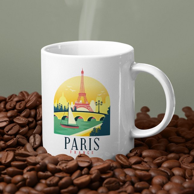 Paris France Vintage Travel Kaffeetasse (paris france cityscape coffee mug)