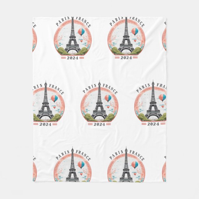 Paris Frankreich 2024 Fleece Blankets, Eiffelturm (Vorderseite)