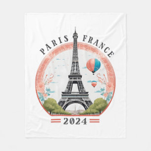 Paris Frankreich 2024 Fleece-Decken, Eiffelturm Fleecedecke