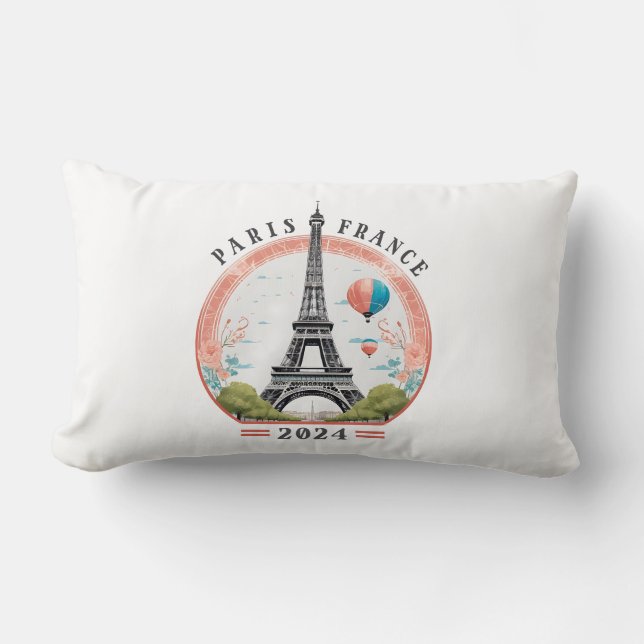 Paris Frankreich 2024 Lumbar Pillows, Eiffelturm Lendenkissen (Vorderseite)