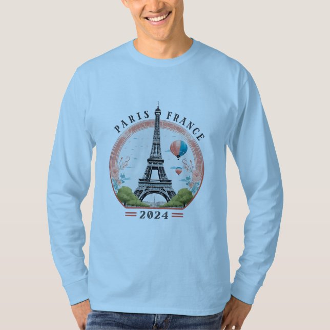 Paris Frankreich 2024 Men's Long Sleeve T - Shirt, T-Shirt (Vorderseite)