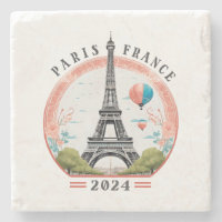 Paris Frankreich 2024 Stone Untersetzer, Eiffeltur