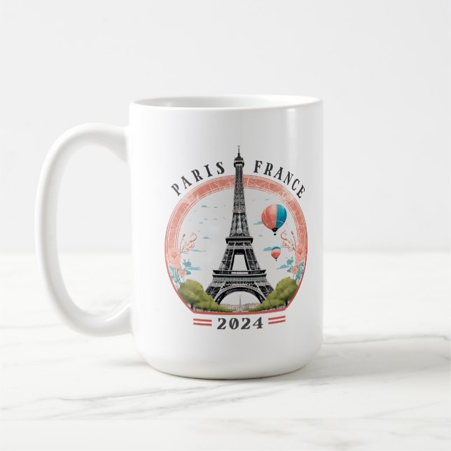 Paris Frankreich 2024 Tasse, Paris Frankreich 2024 Kaffeetasse (Links)