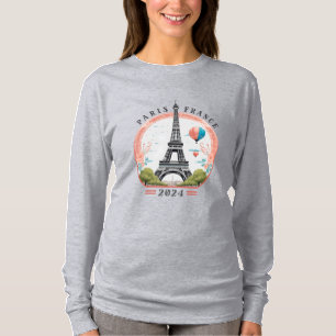 Paris Frankreich 2024 Women's Long Sleeve Shirt, P T-Shirt