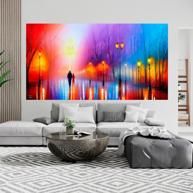 Paris Frankreich Abstrakt im Regen arbeiten Poster (Von Creator hochgeladen)