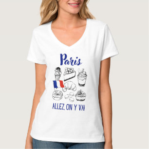 Paris Frankreich Allez On Y Va Tshirt Damen