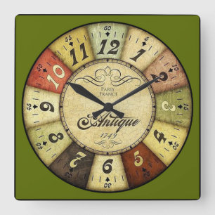 Paris Frankreich Antiquitäten Quadratische Wanduhr