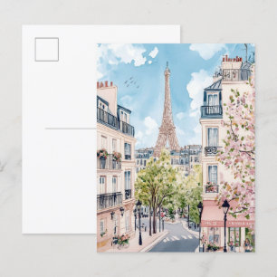 Paris Frankreich Aquarellmalerei Reisen Postkarte