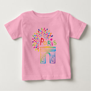 Paris Frankreich   Arc de Triomphe   Neon Design Baby T-shirt