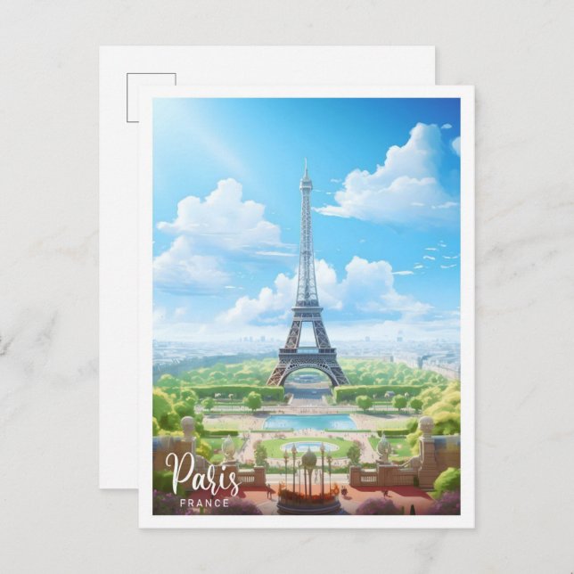 Paris Frankreich Art Vintage Postkarte (Vorne/Hinten)