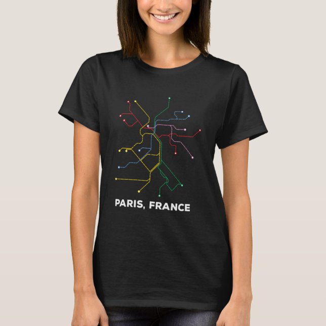 Paris Frankreich - Bahnübergang Untergrund Rail Ro T-Shirt (Vorderseite)