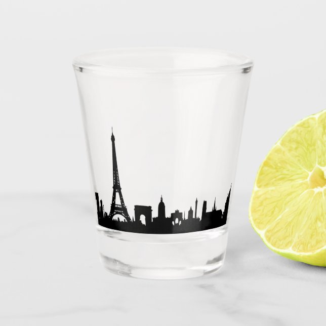 Paris Frankreich berühmte Städte skyline Shot Glas (Vorderseite)
