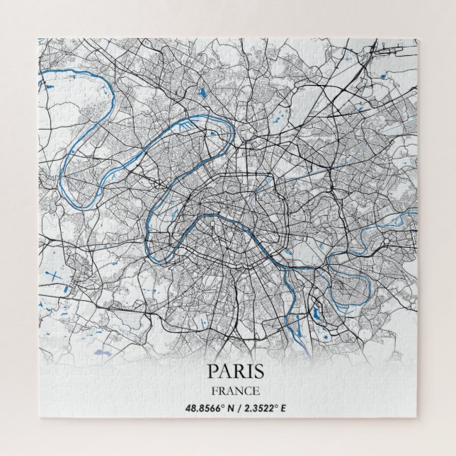 Paris Frankreich City Map Travel Simple Puzzle (Vertikal)