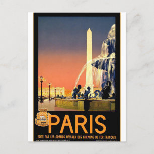 Paris Frankreich City Vintage Reisen Postkarte