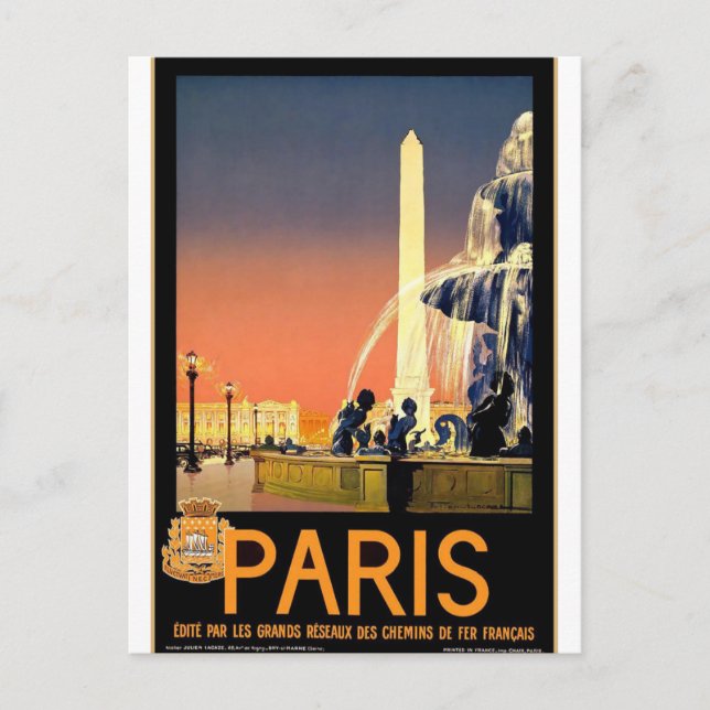 Paris Frankreich City Vintage Reisen Postkarte (Vorderseite)