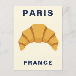 Paris Frankreich Croissant Französische Lebensmitt Postkarte