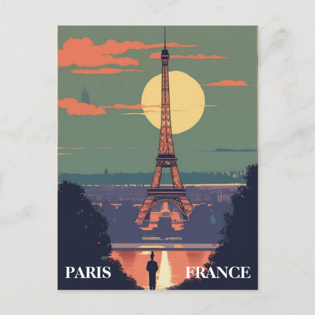 Paris Frankreich Eiffel Tower Art Postkarte (Vorderseite)