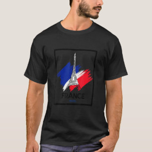Paris Frankreich & Eiffel Tower Illustration Hand T-Shirt
