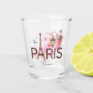 Paris Frankreich Eiffel Tower & Lamp Schnapsglas